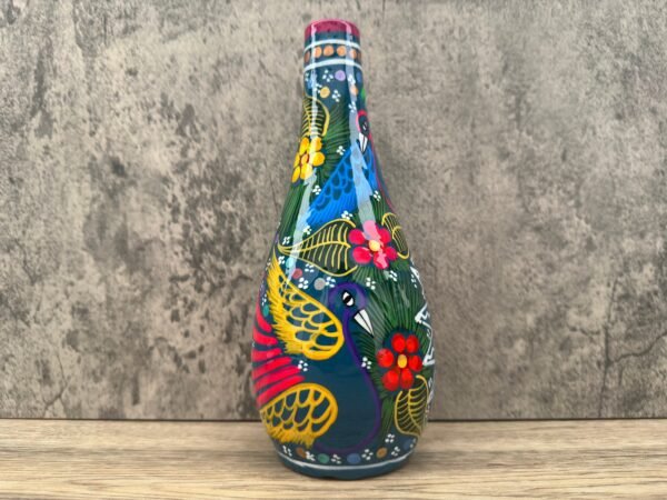 Mini Chimney Incense Burner Made Of Clay Hand Painted Guerrero, Culture Of Mexico Candle Holder For Indoor Home Decor With Vibrant Colors - Image 4