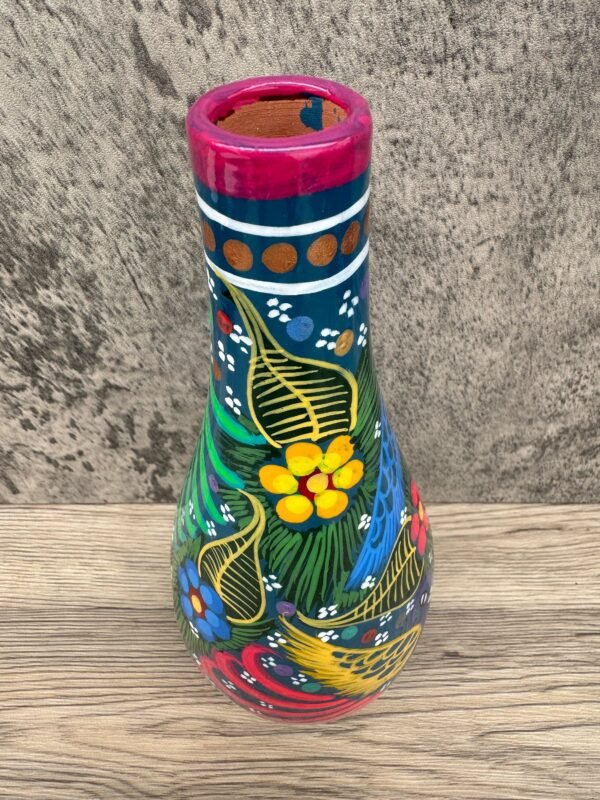 Mini Chimney Incense Burner Made Of Clay Hand Painted Guerrero, Culture Of Mexico Candle Holder For Indoor Home Decor With Vibrant Colors - Image 5