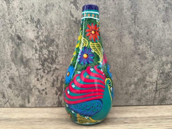 Mini Chimney Incense Burner Made Of Clay Hand Painted Guerrero, Culture Of Mexico Candle Holder For Indoor Home Decor With Vibrant Colors - Image 3