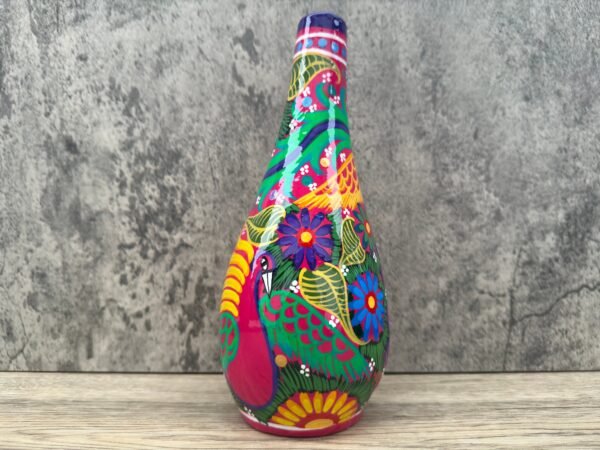 Mini Chimney Incense Burner Made Of Clay Hand Painted Guerrero, Culture Of Mexico Candle Holder For Indoor Home Decor With Vibrant Colors - Image 3