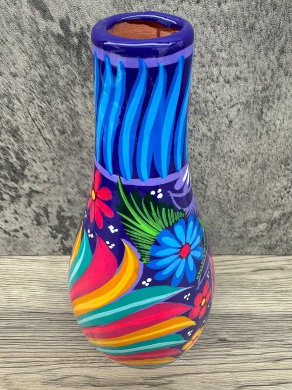 Mini Chimney Incense Burner Made Of Clay Hand Painted Guerrero, Culture Of Mexico Candle Holder For Indoor Home Decor With Vibrant Colors - Image 5