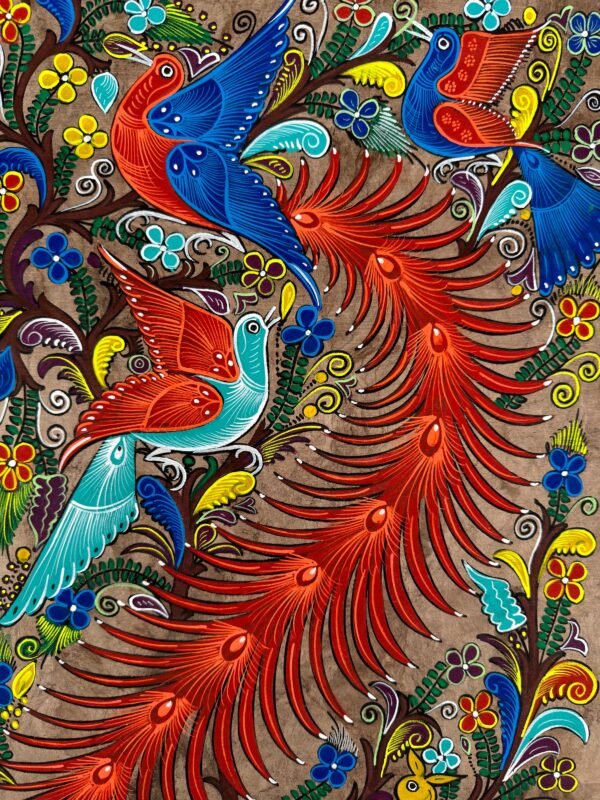 Bird painting painted on amate paper, original amate paintings in Mexican art, acrylic painting / Mexican painting authentic artisans - Image 3