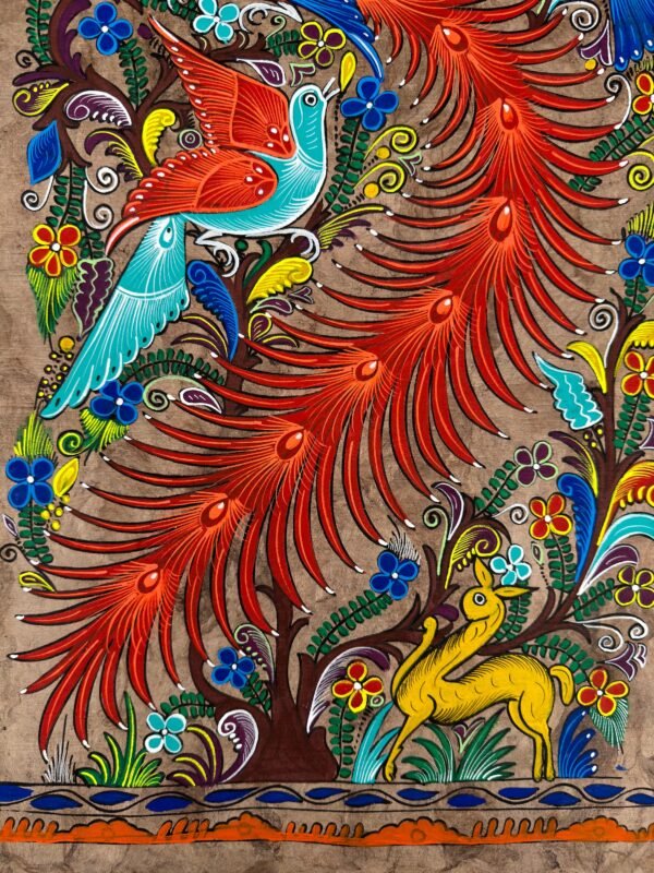 Bird painting painted on amate paper, original amate paintings in Mexican art, acrylic painting / Mexican painting authentic artisans - Image 4