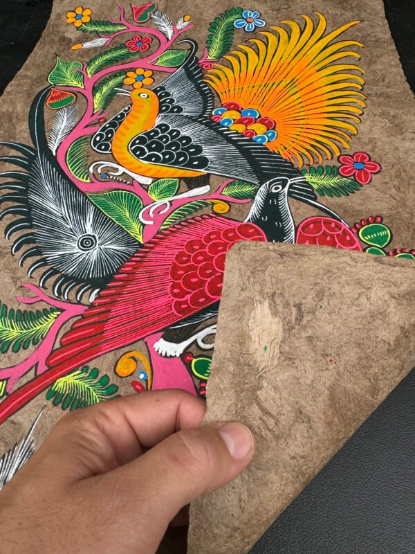 Bird painting painted on amate paper, original amate paintings in Mexican art, acrylic painting / Mexican painting authentic artisans - Image 5