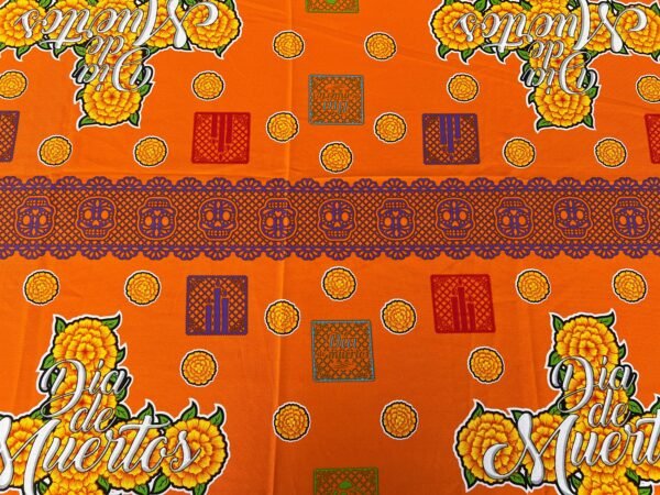 Día de los Muertos Table Cover Sugar Skull Design, Festive Mexican Decor Altar Cloth, Halloween Tablecloth, Day of the Dead Decorations - Image 4