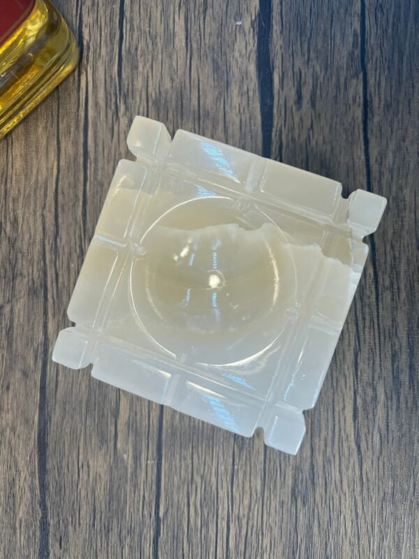 Ashtray, Cigarettes holder, Cute ashtray, Ashtray modern, Square ashtray, Stone ashtray, White ashtray - Image 3