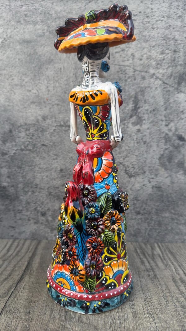Catrina Handmade Talavera Day of the Dead  Colorful Ceramic Folk Art from Puebla, Mexico Día de los Muertos Skeleton Figurine Wedding Gift - Image 4
