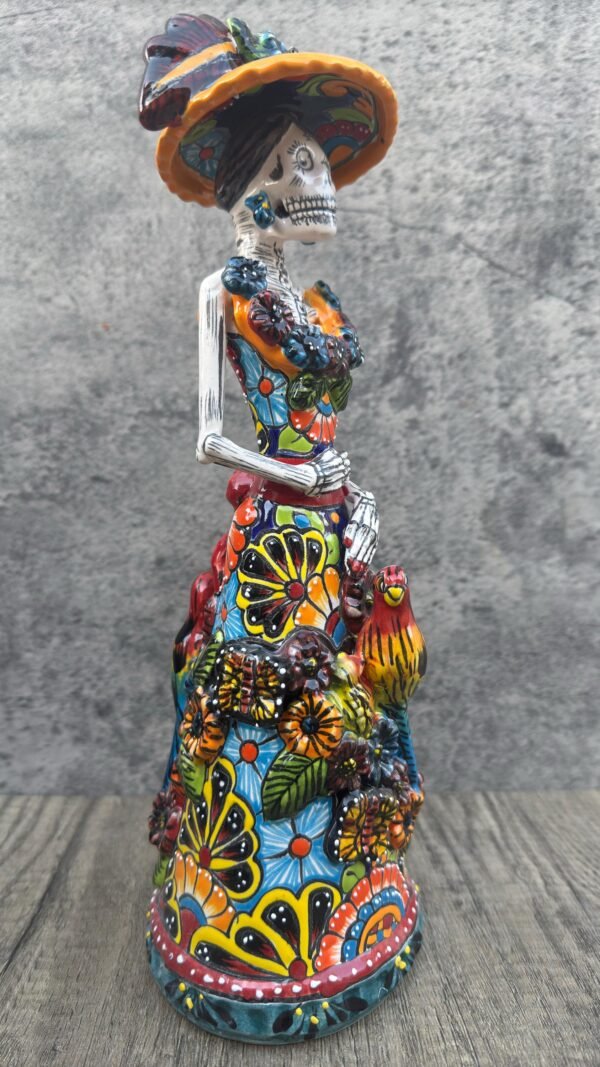 Catrina Handmade Talavera Day of the Dead  Colorful Ceramic Folk Art from Puebla, Mexico Día de los Muertos Skeleton Figurine Wedding Gift - Image 5