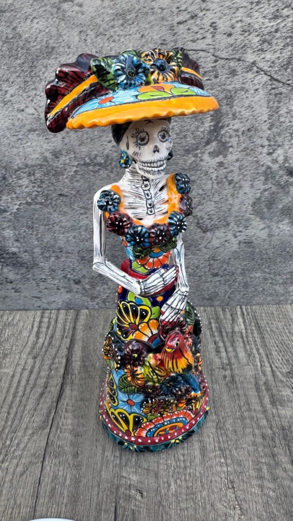 Catrina Handmade Talavera Day of the Dead  Colorful Ceramic Folk Art from Puebla, Mexico Día de los Muertos Skeleton Figurine Wedding Gift - Image 6