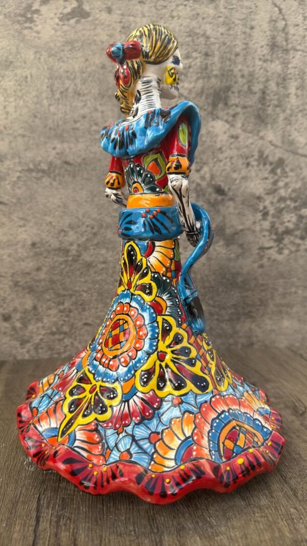 Catrina Handmade Talavera Day of the Dead  Colorful Ceramic Folk Art from Puebla, Mexico Día de los Muertos Skeleton Figurine Wedding Gift - Image 4
