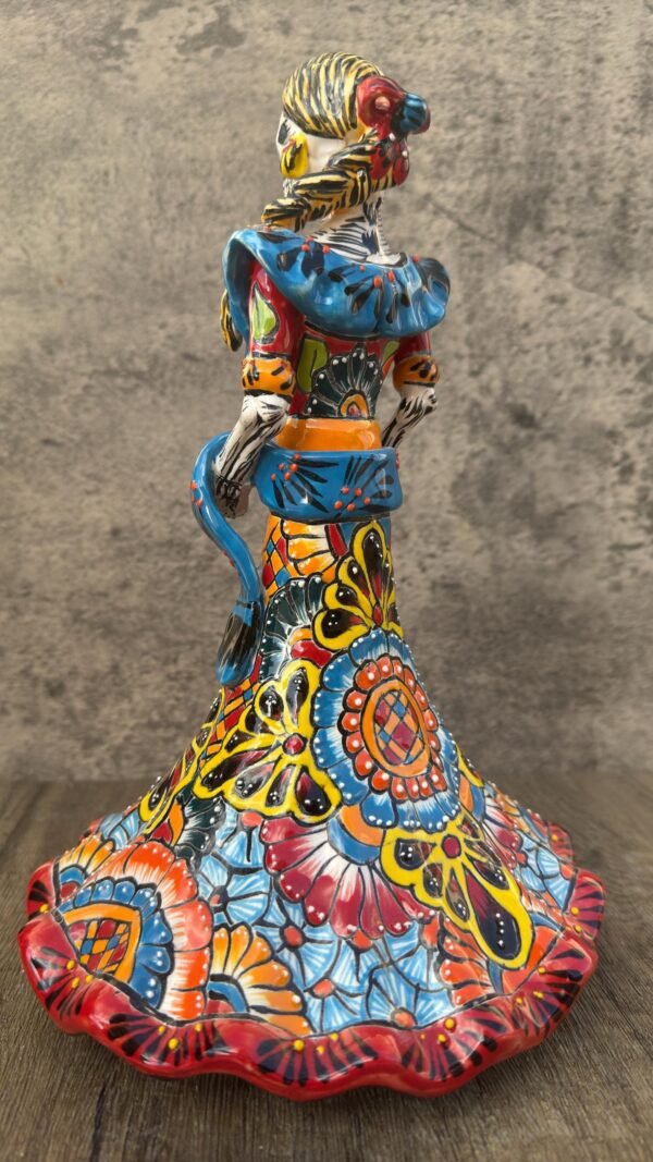 Catrina Handmade Talavera Day of the Dead  Colorful Ceramic Folk Art from Puebla, Mexico Día de los Muertos Skeleton Figurine Wedding Gift - Image 5