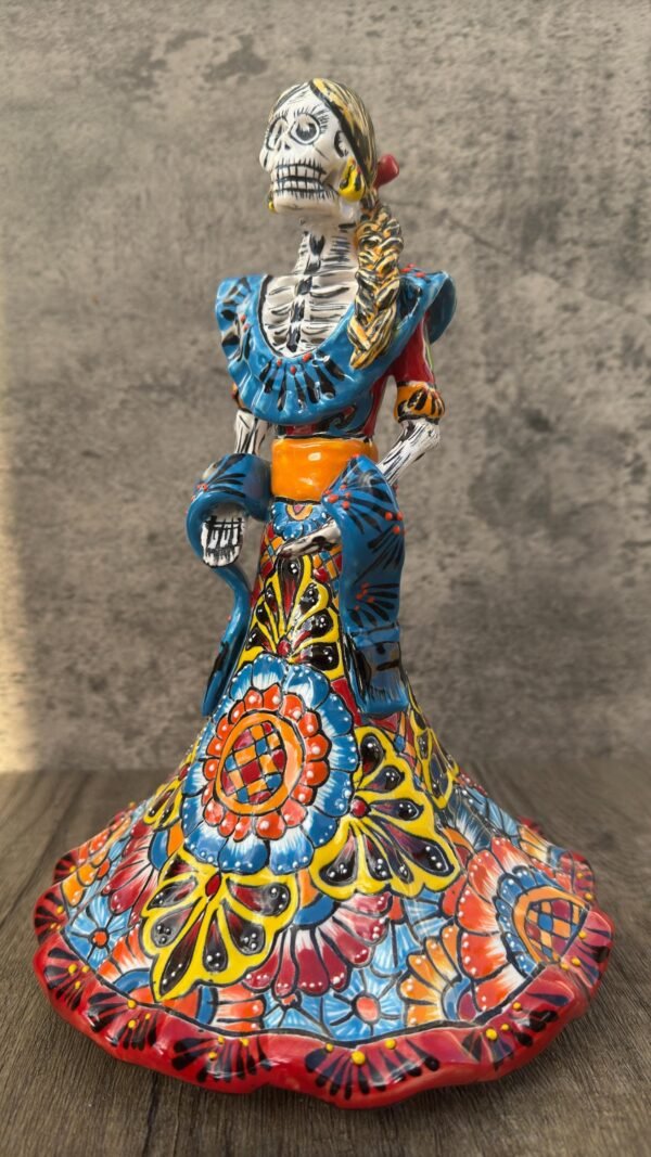 Catrina Handmade Talavera Day of the Dead  Colorful Ceramic Folk Art from Puebla, Mexico Día de los Muertos Skeleton Figurine Wedding Gift - Image 6