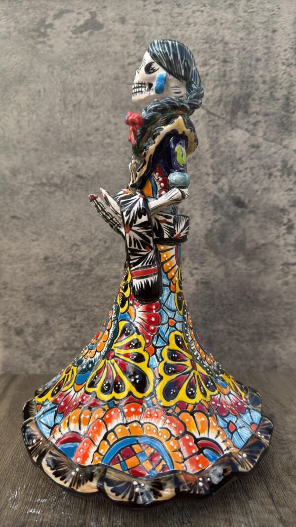 Catrina Handmade Talavera Day of the Dead  Colorful Ceramic Folk Art from Puebla, Mexico Día de los Muertos Skeleton Figurine Wedding Gift - Image 6