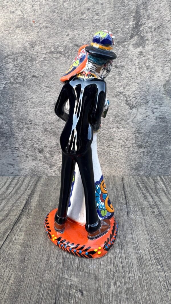 Catrina Handmade Talavera Day of the Dead  Colorful Ceramic Folk Art from Puebla, Mexico Día de los Muertos Skeleton Figurine Wedding Gift - Image 4
