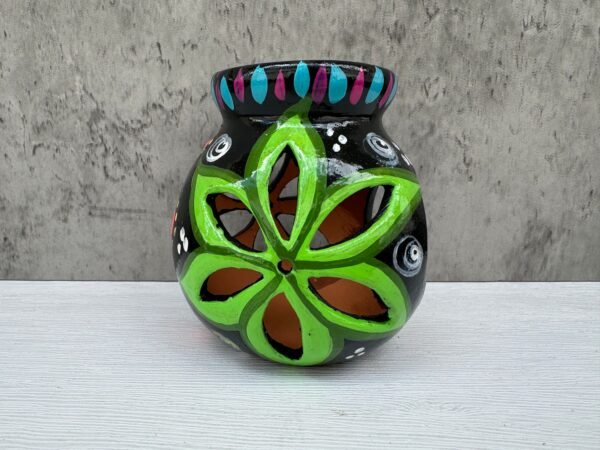 Candleholder Hand-Painted Mexican Clay - Artisan Crafted, Unique Decor, Traditional Pottery, Handmade Gift, Rustic Home Accent, Artisanal - Image 5