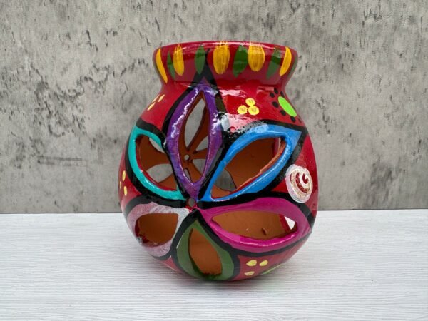 Candleholder Hand-Painted Mexican Clay - Artisan Crafted, Unique Decor, Traditional Pottery, Handmade Gift, Rustic Home Accent, Artisanal - Image 5