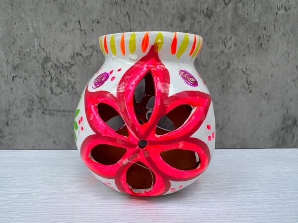 Candleholder Hand-Painted Mexican Clay - Artisan Crafted, Unique Decor, Traditional Pottery, Handmade Gift, Rustic Home Accent, Artisanal - Image 5
