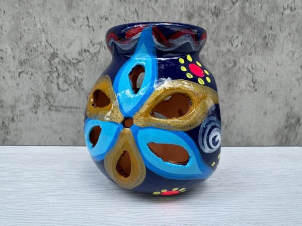 Candleholder Hand-Painted Mexican Clay - Artisan Crafted, Unique Decor, Traditional Pottery, Handmade Gift, Rustic Home Accent, Artisanal - Image 5