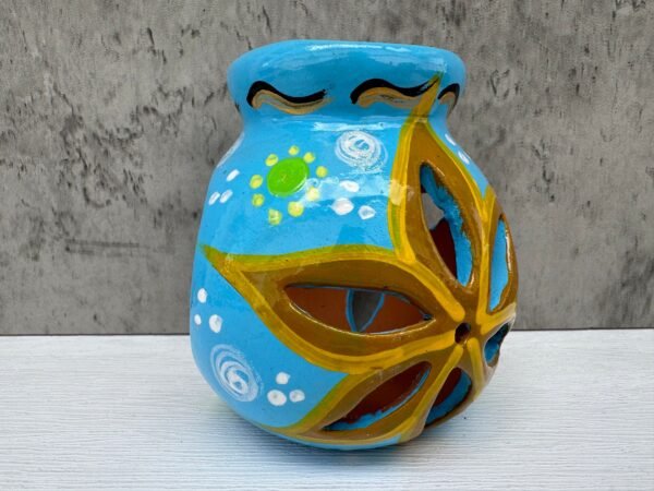Candleholder Hand-Painted Mexican Clay - Artisan Crafted, Unique Decor, Traditional Pottery, Handmade Gift, Rustic Home Accent, Artisanal - Image 5
