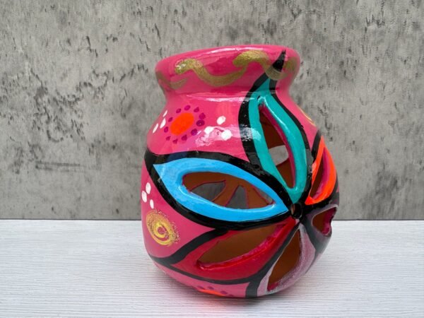 Candleholder Hand-Painted Mexican Clay - Artisan Crafted, Unique Decor, Traditional Pottery, Handmade Gift, Rustic Home Accent, Artisanal - Image 5