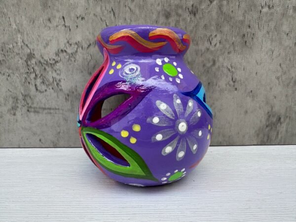 Candleholder Hand-Painted Mexican Clay - Artisan Crafted, Unique Decor, Traditional Pottery, Handmade Gift, Rustic Home Accent, Artisanal - Image 4