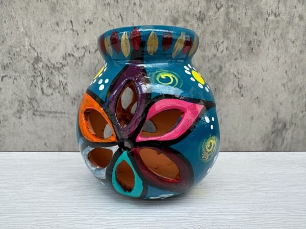 Candleholder Hand-Painted Mexican Clay - Artisan Crafted, Unique Decor, Traditional Pottery, Handmade Gift, Rustic Home Accent, Artisanal - Image 6