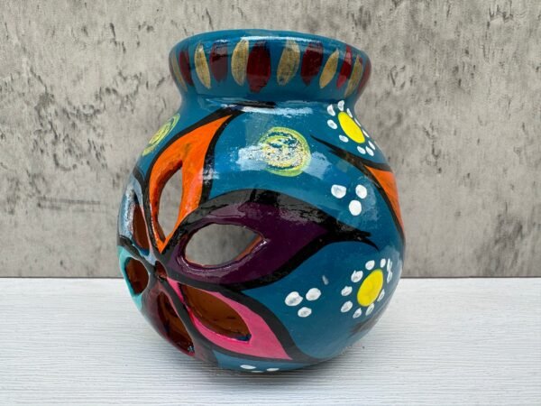Candleholder Hand-Painted Mexican Clay - Artisan Crafted, Unique Decor, Traditional Pottery, Handmade Gift, Rustic Home Accent, Artisanal - Image 7
