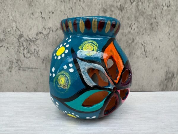 Candleholder Hand-Painted Mexican Clay - Artisan Crafted, Unique Decor, Traditional Pottery, Handmade Gift, Rustic Home Accent, Artisanal - Image 5