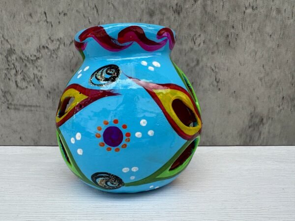 Candleholder Hand-Painted Mexican Clay - Artisan Crafted, Unique Decor, Traditional Pottery, Handmade Gift, Rustic Home Accent, Artisanal - Image 7