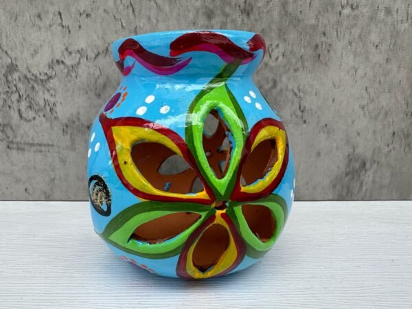 Candleholder Hand-Painted Mexican Clay - Artisan Crafted, Unique Decor, Traditional Pottery, Handmade Gift, Rustic Home Accent, Artisanal - Image 5