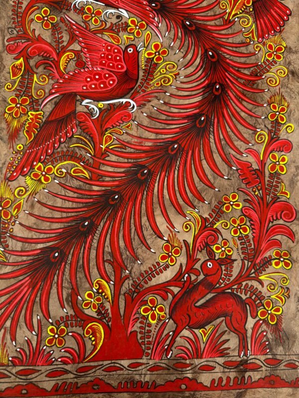 Bird painting painted on amate paper, original amate paintings in Mexican art, acrylic painting / Mexican painting authentic artisans - Image 4