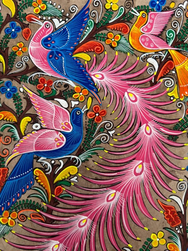 Bird painting painted on amate paper, original amate paintings in Mexican art, acrylic painting / Mexican painting authentic artisans - Image 3
