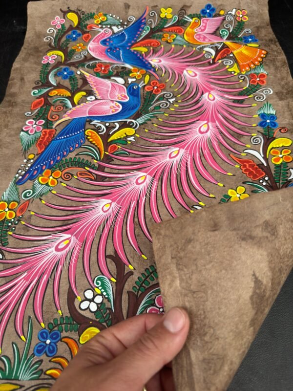 Bird painting painted on amate paper, original amate paintings in Mexican art, acrylic painting / Mexican painting authentic artisans - Image 5