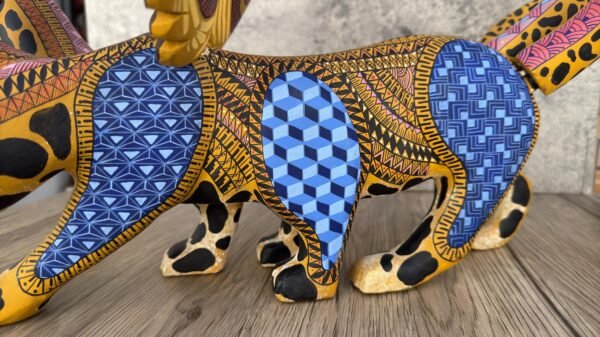 BIG Nahualt Jaguar-Dragon-Eagle  Statue Alebrije Sculpture Of Mexican Folk Art, Lion Carved Wood As A Mexican Decorative Figure Hand Made - Image 5