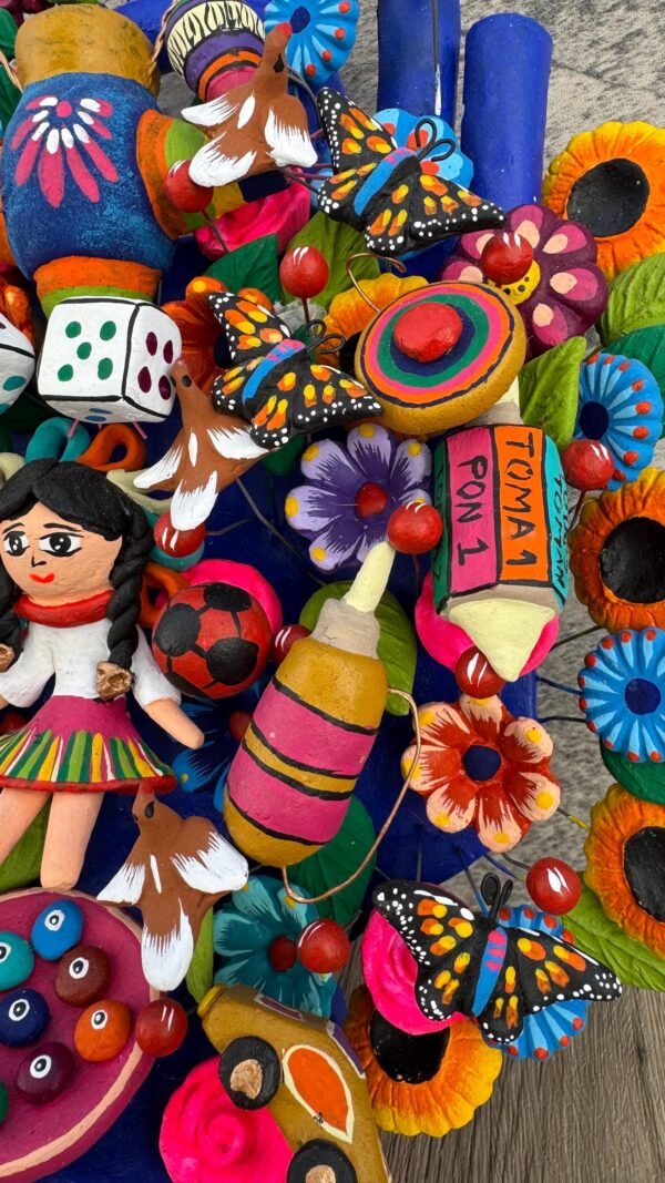 Lele Doll, Mexican Toys, Tree Of Life, Candle Holder, Candelabra, Arbol de la vida, Mexican Pottery, Mexican Candelabra 12” High - Image 5