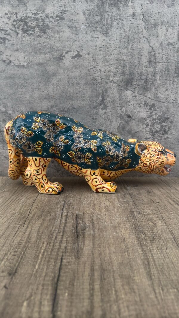 Talavera Jaguar Handcrafted Sculpture - Vibrant Traditional Mexican Art from Puebla Mexico- Unique Ceramic Decor for Home or Office - Image 5