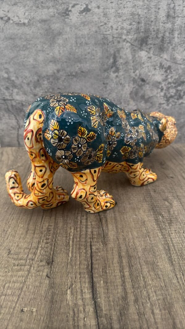 Talavera Jaguar Handcrafted Sculpture - Vibrant Traditional Mexican Art from Puebla Mexico- Unique Ceramic Decor for Home or Office - Image 6