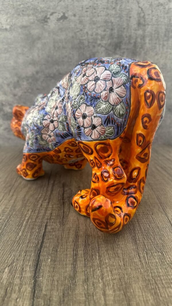 Talavera Jaguar Handcrafted Sculpture - Vibrant Traditional Mexican Art from Puebla Mexico- Unique Ceramic Decor for Home or Office - Image 5