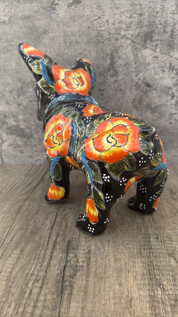 Talavera French Bulldog, Ceramic dog, Talavera pottery, Mexican pottery, French Bulldog statue, Dog sculpture - Image 3