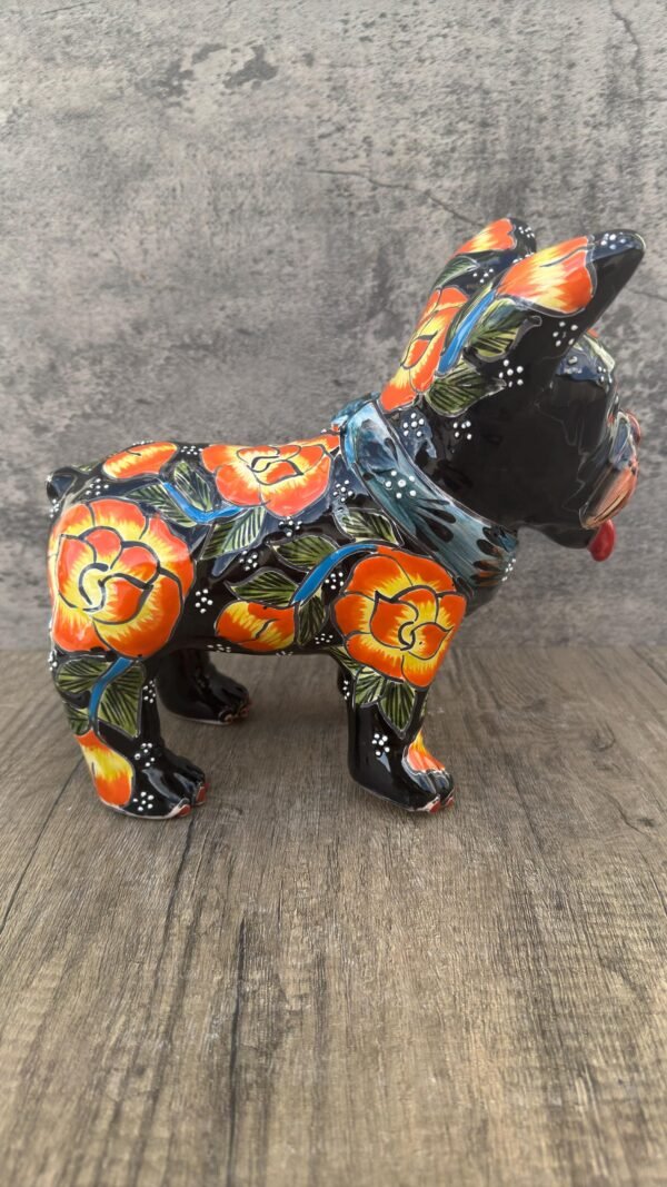 Talavera French Bulldog, Ceramic dog, Talavera pottery, Mexican pottery, French Bulldog statue, Dog sculpture - Image 5