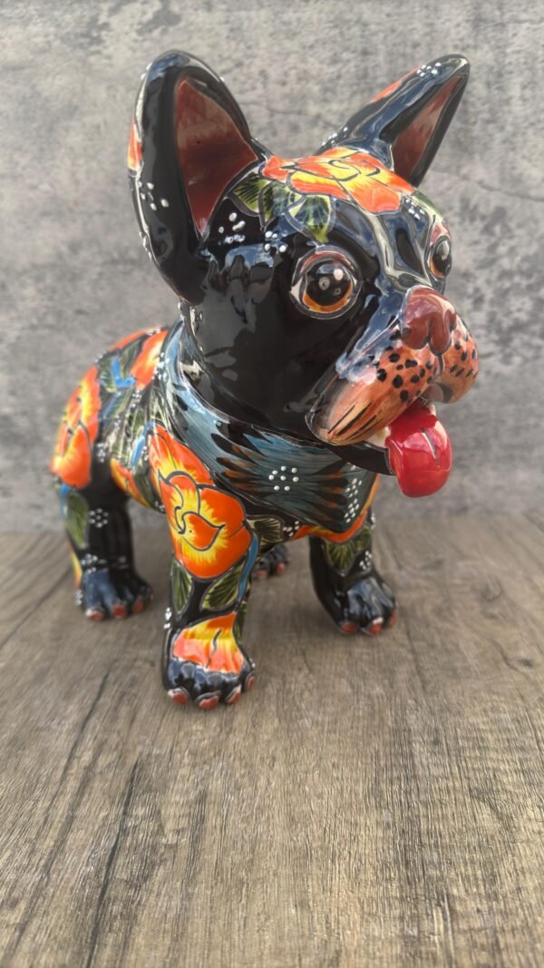 Talavera French Bulldog, Ceramic dog, Talavera pottery, Mexican pottery, French Bulldog statue, Dog sculpture - Image 6