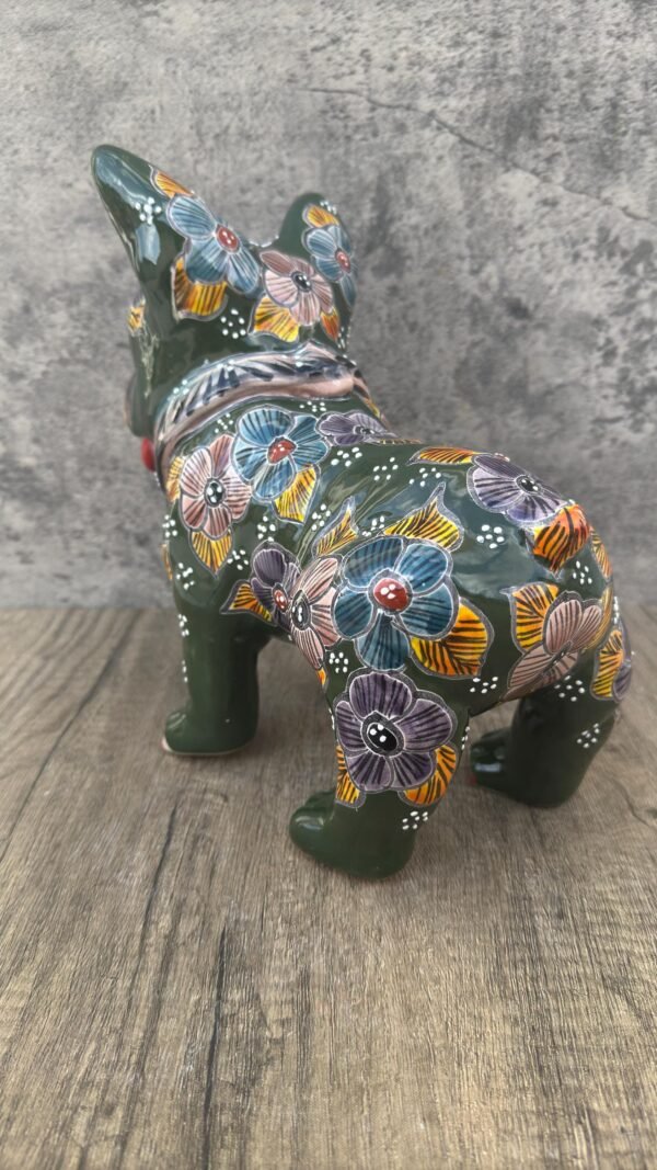 Talavera French Bulldog, Ceramic dog, Talavera pottery, Mexican pottery, French Bulldog statue, Dog sculpture - Image 3