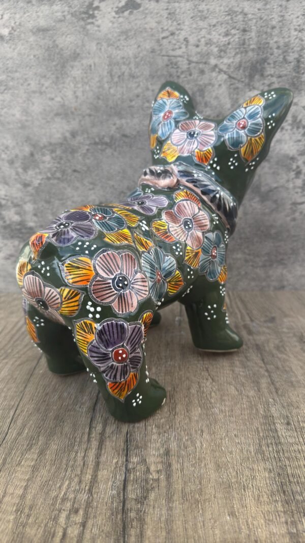 Talavera French Bulldog, Ceramic dog, Talavera pottery, Mexican pottery, French Bulldog statue, Dog sculpture - Image 4