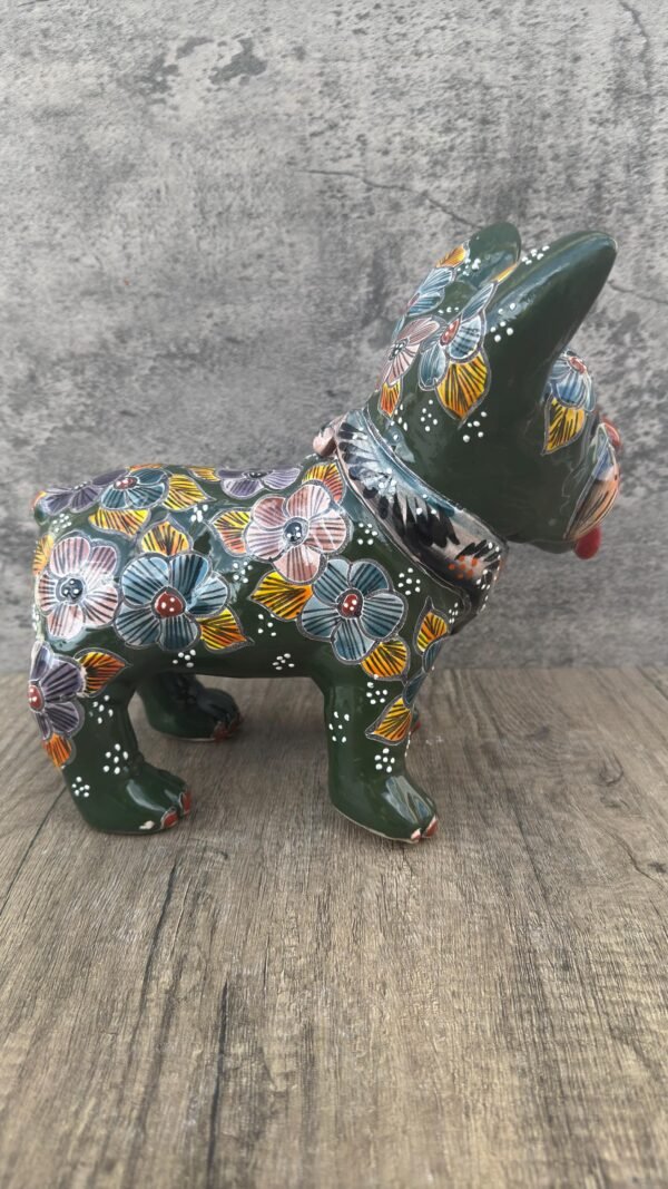 Talavera French Bulldog, Ceramic dog, Talavera pottery, Mexican pottery, French Bulldog statue, Dog sculpture - Image 5