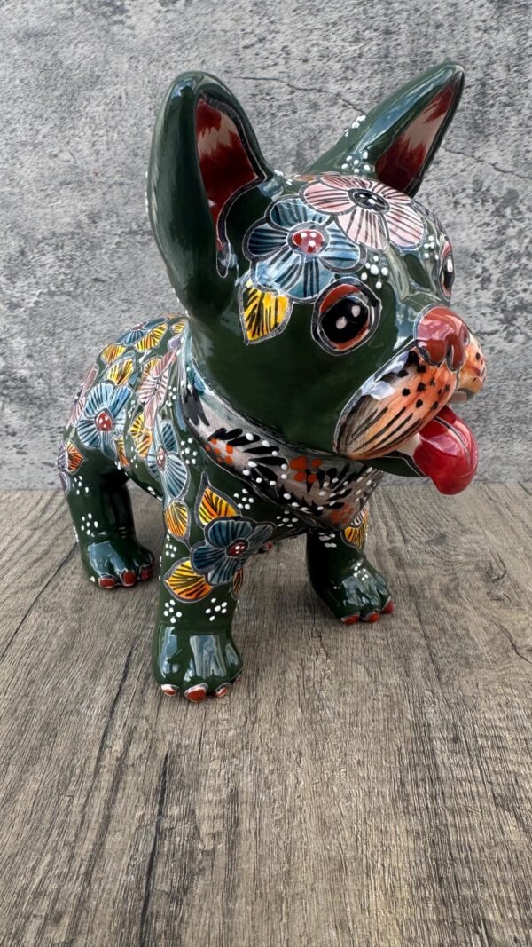 Talavera French Bulldog, Ceramic dog, Talavera pottery, Mexican pottery, French Bulldog statue, Dog sculpture - Image 6