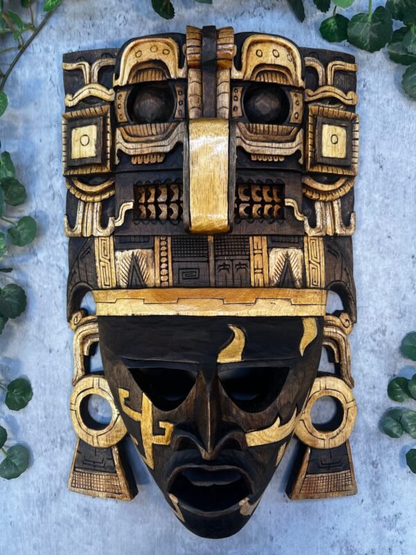 Prehispanic Wooden mask, Mayan culture, Mexican wall art, Hand carved ASK FOR CUSTOMIZE - Image 4