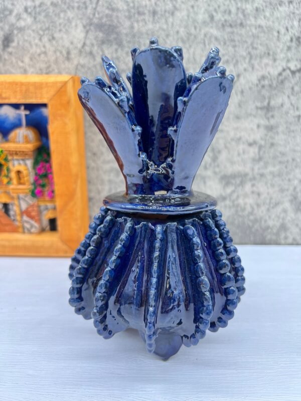 Mexican pottery, Pineapple decor, Mexican decoration, Pineapple sculpture, Glazed clay pineapple, Pottery from Michoacan - Image 3
