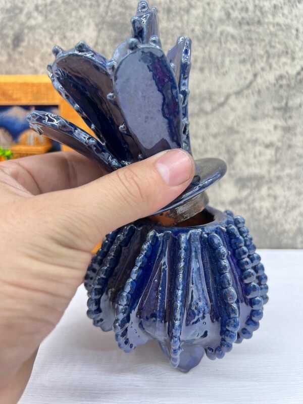 Mexican pottery, Pineapple decor, Mexican decoration, Pineapple sculpture, Glazed clay pineapple, Pottery from Michoacan - Image 4