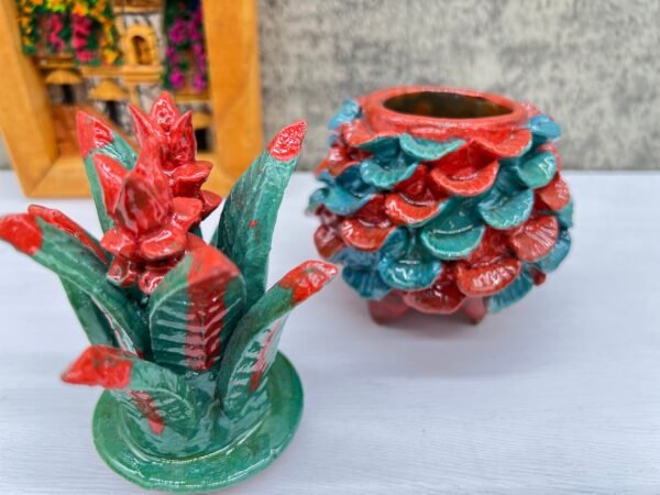 Mexican pottery, Pineapple decor, Mexican decoration, Pineapple sculpture, Glazed clay pineapple, Pottery from Michoacan - Image 6