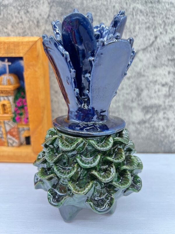 Mexican pottery, Pineapple decor, Mexican decoration, Pineapple sculpture, Glazed clay pineapple, Pottery from Michoacan - Image 3